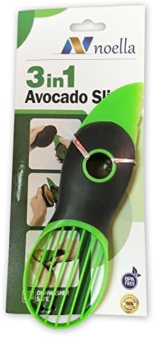 Avocado Slicer By Noella - 3-in-1 Tool Perfectly Slices, Splits & Pits - Safe, Plastic Blade - Non Slip, Comfortable Grip - Removes Fruit From Skin In Even Slices - Dishwasher Safe - Best Kitchen Tool
