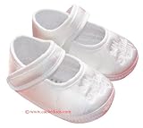 B96F Baby white christening shoes