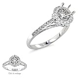 0.79 CT TW ROUND DIAMOND ENGAGEMENT STYLE RING SETTING MADE IN 18K WHITE GOLD