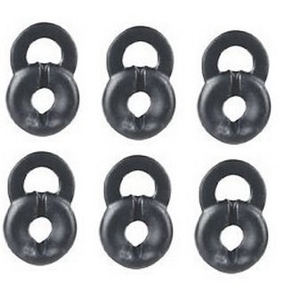 6 Piece Med Soft Black Rubber 