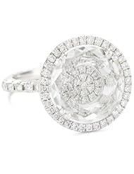 Suzanne Kalan "Vitrine" White Topaz and Diamond Bezel Ring