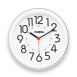 Lorell 60985 Wall Clock, 9 in., Arabic Numerals, White Dial/White Frame