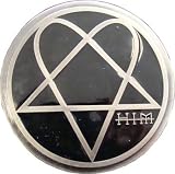 Mens H.I.M. BAND Punk Rock Metal Belt Buckle- Round w/ Heartagram Logo