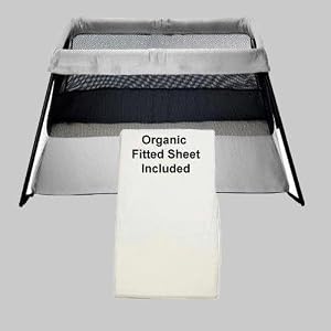 Baby Bjorn Travel Crib Light - Silver 2 With Organic Fitted Sheet KIT