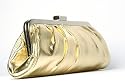 Gold clutch handbag