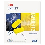 E-A-R TaperFit 2 Self-Adjusting Ear Plugs, Uncorded, Foam, Yellow, 200 Pairs/Box