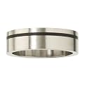 Men's Stainless Steel Ring with Black Accent Line - 10
