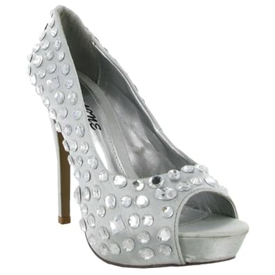 Silver Jewel Wedding Platform Shoes Size 7 - Wedding - Prom - Jewelled ...