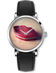 SPRAWL Aanalog Fashion Series Silver Ladies Watches of Genuine Black Leather Strap,Unique Wrist Watch for Women Girls Designed with Box -shaped lip