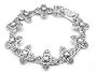 Silver Tone Textured Filigree Cross Link 7.5" Bracelet