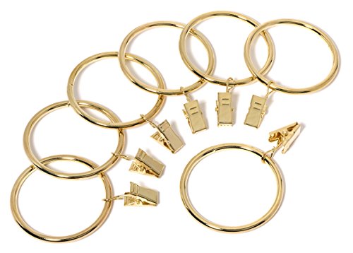 Iron Metal Curtain Clip Rings 2 Inch Interior Diameter Set of 14, Gold