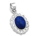 PENDANT, ZIRCONIA, LAPIS, SILVER 925, NEW