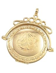 14K Yellow Gold 34.50X28.00 mm Round Swivel Locket