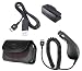 OEM Car Kit Vehicle Plug in Adapter + Home Wall AC Travel Charger + USB 2.0 Data Cable + Leather Case Pouch for T-Mobile Samsung T109 - T-Mobile Samsung T239