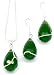 Green Teardrop Drop Earrings & Necklace Set