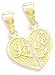 14K Yellow Gold Breakable Love Heart Charm Pendant New