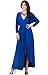 KOH KOH Women's Designer Long Sleeve Asymmetrical Drape Split Maxi Dress