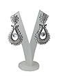 Womans Earring Silver Finish Dangling Earring Pink White Polki Beads