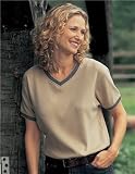 Women's Cotton V-Neck Shirt with Trim