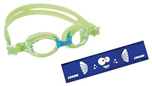 Cressi Swim Skid Dolphin Soft Silicone Children's Swimming Goggles, Green with Comfort Neoprene Strap