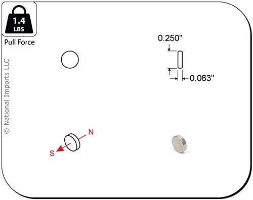 Magcraft NSN0657 80 Count Rare Earth Disc Magnets, 1/4-Inch by 1/16-Inch, Silver