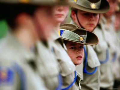Cadets Standing to Attention During the Anzac Day Ceremony, Melbourne, Australia