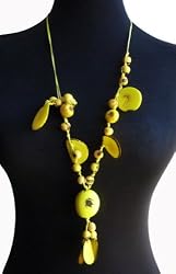 Handmade Acai Seeds Necklace - Lemon Beauty (Extra Long)