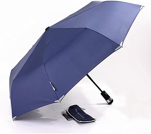 Mekarsoo Auto Open&amp;close Foldable Umbrella with LED flashlight in Handle ,Windproof Anti Rain/Sun/UV (Blue)