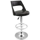 Lumisource Presta Barstool, Wenge Wood/Black Seat