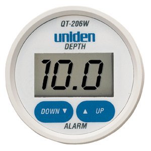 Uniden QT-206WHP Digital Depth Finder In-Hull Adjustable Transducer, White