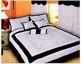 7pc Beige Micro Suede with ribbon emb