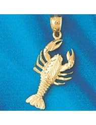 Dazzlers Solid 14k Gold Lobster Charm Pendant Available in three colors from jewelsberry (weights: 1.8 grams only)