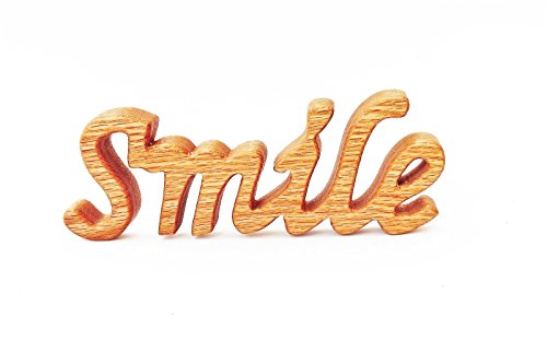 wood smile sign shelf decor shelf sitter word art