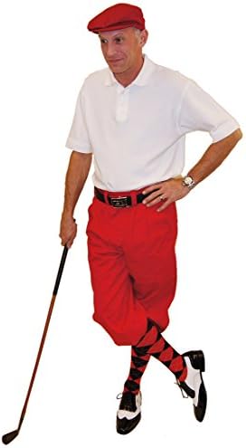 Red Knickers Flat Cap Red Black Argyle Socks and Polo (30S)