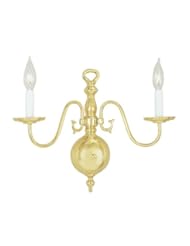 Home Improvement: Livex Lighting 5002-02 Williamsburg 2 Light Polished Brass Wall Sconce - Livex Lighting