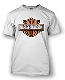 UPC 683258055130 product image for Harley-Davidson Men's Orange Bar & Shield White T-Shirt 30290590 | upcitemdb.com