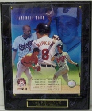 Cal Ripken, Jr. unsigned Baltimore Orioles 8x10 Photo Plaque