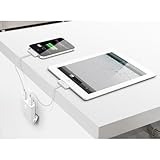 RockWall 5 by iLuv (Compact On-The-Go 5 USB Port AC Charger) for Apple iPhone, Apple iPad, Samsung G