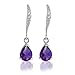 8x6MM 2CTW Amethyst Dangle Earrings In Sterling title=