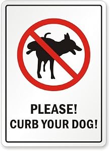 Amazon.com: Please! Curb Your Dog Sign, 10" x 7": Patio, Lawn &amp; Garden