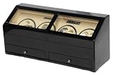 Burgundy Wood Finish 8 Watch Winder With 9 Additional Watch