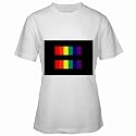 Women's White T-Shirt of Gay Pride Rainbow Flag in Human Rights Campaign Style (Gay, Lesbian, Transexual, Bisexual, Bi, Transgender)