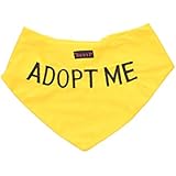 ADOPT ME Yellow Dog Bandana quality personalised embroidered message neck scarf fashion accessory Donate To Your Local Charity