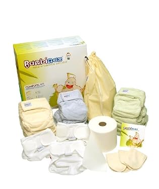 Bambinex Complete nappy kit - Size 2 (16 - 32lbs) - Boy Blue/Cream/Green
