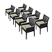 TKC Napa Wicker Patio Arm Dining Chairs in Cilantro (Set of 8)