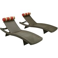 RST Outdoor OP-PELS-2PR Cantina Wave Chaise Lounger with Bolster 2-Pack Pillow Set