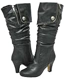 Bamboo Venus-40 Black Women Boots