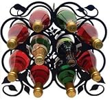 Wrought Iron Leaf Wine Rack 10 Bottle