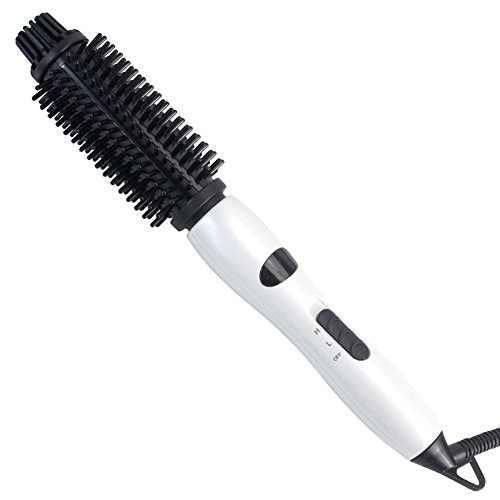 Pro Hair Styling Brush Ionic 4-in-1 Cool Touch Hair Styling Iron Brush Worldwide Voltage Go Travel Easy Using (Close-Type, White)