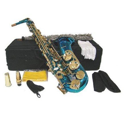 Merano E Flat Blue Lacquer Plated Alto Saxophone with Case
